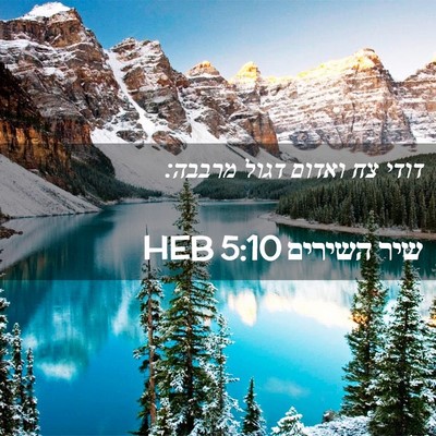 Picture 02 - שיר השירים 5:10 HEB - דודי צח ואדום דגול - Bible Verse Picture