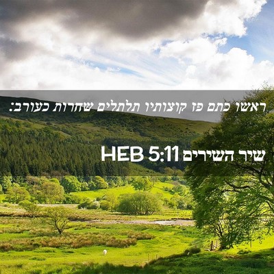 Picture 02 - שיר השירים 5:11 HEB - ראשו כתם פז קוצותיו תלתלים - Bible Verse Picture