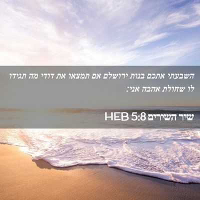 Picture 02 - שיר השירים 5:8 HEB - השבעתי אתכם בנות ירושלם אם - Bible Verse Picture
