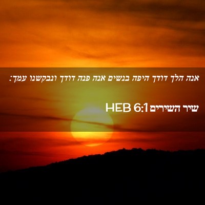 Picture 02 - שיר השירים 6:1 HEB - אנה הלך דודך היפה בנשים אנה - Bible Verse Picture