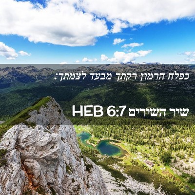 Picture 02 - שיר השירים 6:7 HEB - כפלח הרמון רקתך מבעד - Bible Verse Picture