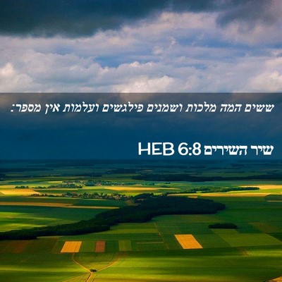 Picture 02 - שיר השירים 6:8 HEB - ששים המה מלכות ושמנים - Bible Verse Picture