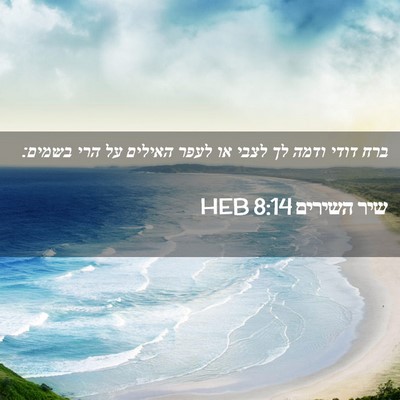 Picture 02 - שיר השירים 8:14 HEB - ברח דודי ודמה לך לצבי או - Bible Verse Picture