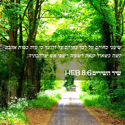 Picture 02 - שיר השירים 8:6 HEB - שימני כחותם על לבך כחותם על - Bible Verse Picture