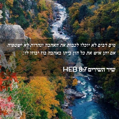 Picture 02 - שיר השירים 8:7 HEB - מים רבים לא יוכלו לכבות את - Bible Verse Picture