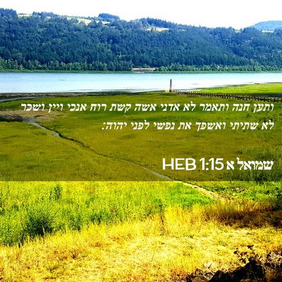 Picture 02 - שמואל א 1:15 HEB - ותען חנה ותאמר לא אדני אשה - Bible Verse Picture