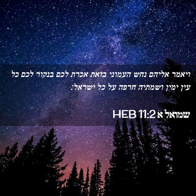 Picture 02 - שמואל א 11:2 HEB - ויאמר אליהם נחש העמוני - Bible Verse Picture