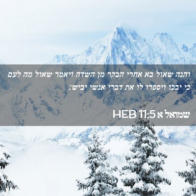 Picture 02 - שמואל א 11:5 HEB - והנה שאול בא אחרי הבקר מן - Bible Verse Picture