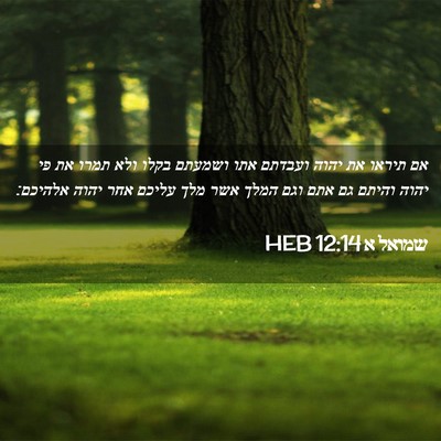 Picture 02 - שמואל א 12:14 HEB - אם תיראו את יהוה ועבדתם אתו - Bible Verse Picture