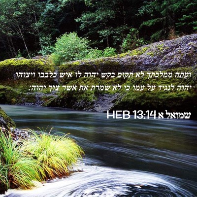 Picture 02 - שמואל א 13:14 HEB - ועתה ממלכתך לא תקום בקש - Bible Verse Picture