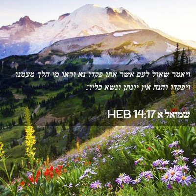 Picture 02 - שמואל א 14:17 HEB - ויאמר שאול לעם אשר אתו פקדו - Bible Verse Picture