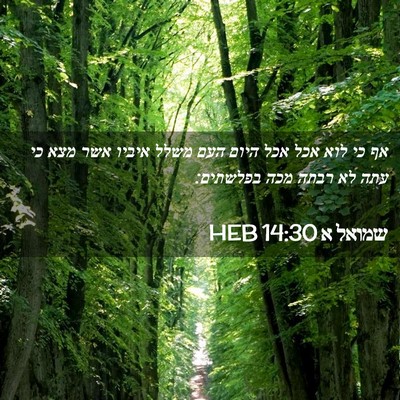 Picture 02 - שמואל א 14:30 HEB - אף כי לוא אכל אכל היום העם - Bible Verse Picture