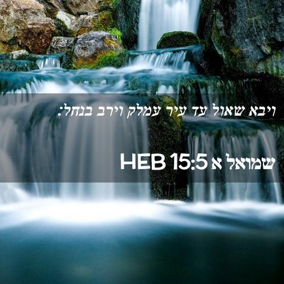 Picture 02 - שמואל א 15:5 HEB - ויבא שאול עד עיר עמלק וירב - Bible Verse Picture
