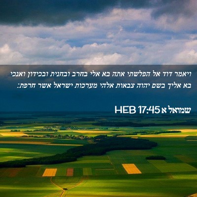 Picture 02 - שמואל א 17:45 HEB - ויאמר דוד אל הפלשתי אתה בא - Bible Verse Picture