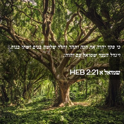 Picture 02 - שמואל א 2:21 HEB - כי פקד יהוה את חנה ותהר - Bible Verse Picture