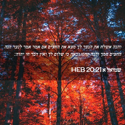 Picture 02 - שמואל א 20:21 HEB - והנה אשלח את הנער לך מצא את - Bible Verse Picture