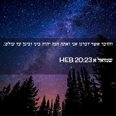 Picture 02 - שמואל א 20:23 HEB - והדבר אשר דברנו אני ואתה - Bible Verse Picture