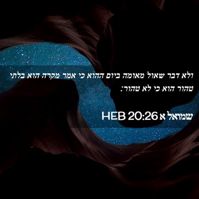 Picture 02 - שמואל א 20:26 HEB - ולא דבר שאול מאומה ביום - Bible Verse Picture