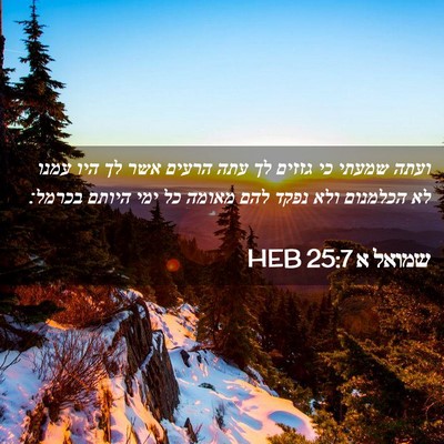 Picture 02 - שמואל א 25:7 HEB - ועתה שמעתי כי גזזים לך עתה - Bible Verse Picture