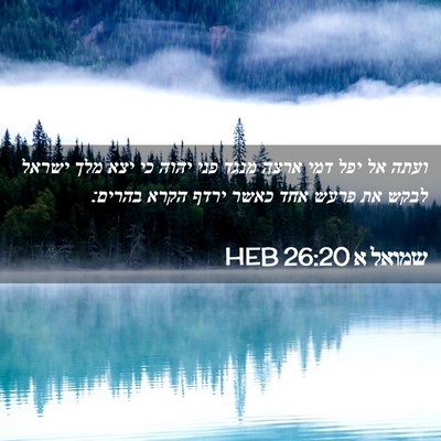 Picture 02 - שמואל א 26:20 HEB - ועתה אל יפל דמי ארצה מנגד - Bible Verse Picture