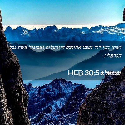 Picture 02 - שמואל א 30:5 HEB - ושתי נשי דוד נשבו אחינעם - Bible Verse Picture