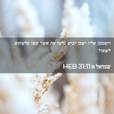 Picture 02 - שמואל א 31:11 HEB - וישמעו אליו ישבי יביש גלעד - Bible Verse Picture