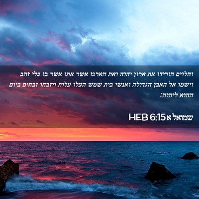 Picture 02 - שמואל א 6:15 HEB - והלוים הורידו את ארון יהוה - Bible Verse Picture