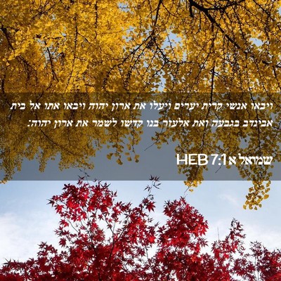 Picture 02 - שמואל א 7:1 HEB - ויבאו אנשי קרית יערים - Bible Verse Picture