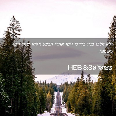 Picture 02 - שמואל א 8:3 HEB - ולא הלכו בניו בדרכו ויטו - Bible Verse Picture