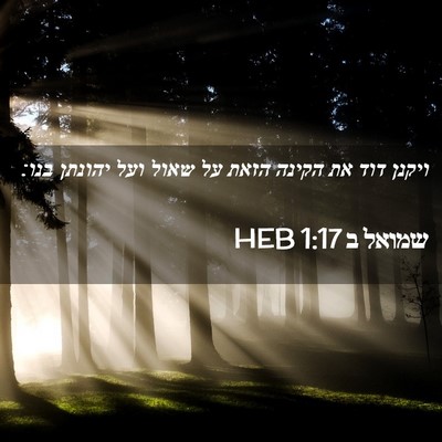 Picture 02 - שמואל ב 1:17 HEB - ויקנן דוד את הקינה הזאת על - Bible Verse Picture