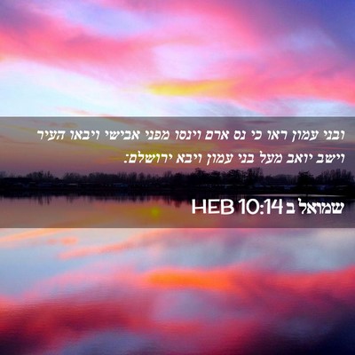 Picture 02 - שמואל ב 10:14 HEB - ובני עמון ראו כי נס ארם - Bible Verse Picture