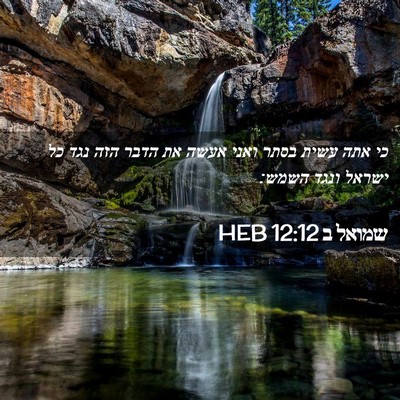 Picture 02 - שמואל ב 12:12 HEB - כי אתה עשית בסתר ואני אעשה - Bible Verse Picture