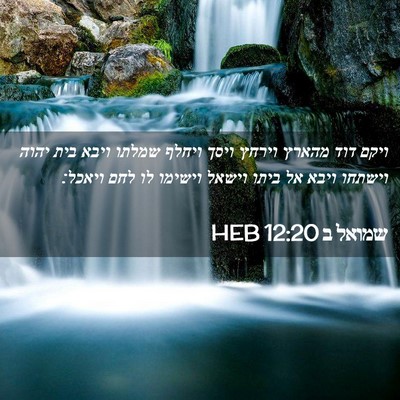 Picture 02 - שמואל ב 12:20 HEB - ויקם דוד מהארץ וירחץ ויסך - Bible Verse Picture