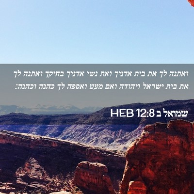 Picture 02 - שמואל ב 12:8 HEB - ואתנה לך את בית אדניך ואת - Bible Verse Picture