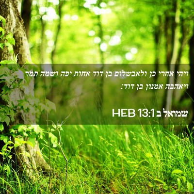 Picture 02 - שמואל ב 13:1 HEB - ויהי אחרי כן ולאבשלום בן - Bible Verse Picture