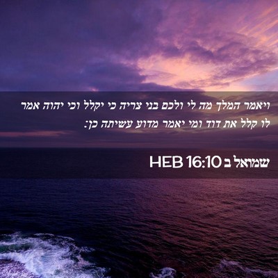 Picture 02 - שמואל ב 16:10 HEB - ויאמר המלך מה לי ולכם בני - Bible Verse Picture