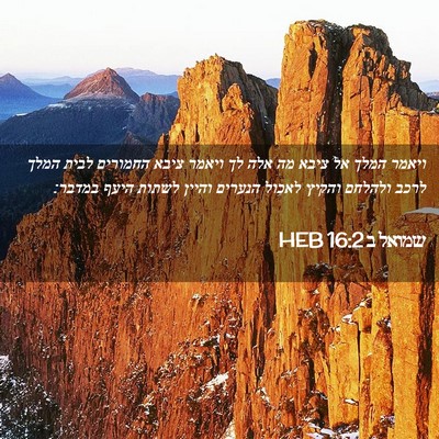 Picture 02 - שמואל ב 16:2 HEB - ויאמר המלך אל ציבא מה אלה - Bible Verse Picture