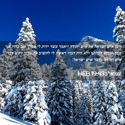 Picture 02 - שמואל ב 19:43 HEB - ויען איש ישראל את איש יהודה - Bible Verse Picture
