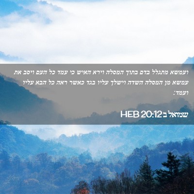 Picture 02 - שמואל ב 20:12 HEB - ועמשא מתגלל בדם בתוך המסלה - Bible Verse Picture