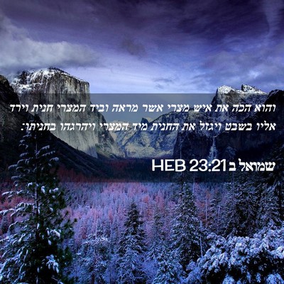 Picture 02 - שמואל ב 23:21 HEB - והוא הכה את איש מצרי אשר - Bible Verse Picture