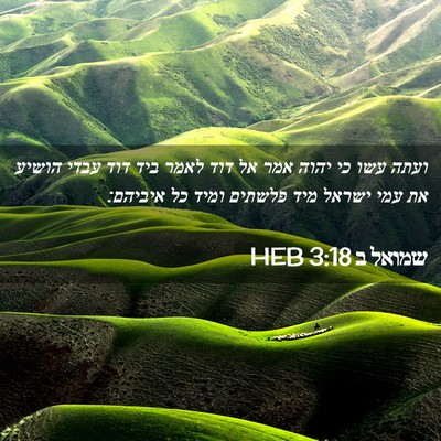 Picture 02 - שמואל ב 3:18 HEB - ועתה עשו כי יהוה אמר אל דוד - Bible Verse Picture