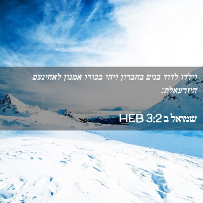 Picture 02 - שמואל ב 3:2 HEB - וילדו לדוד בנים בחברון - Bible Verse Picture