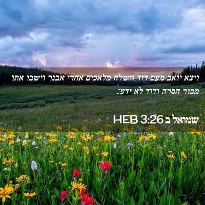 Picture 02 - שמואל ב 3:26 HEB - ויצא יואב מעם דוד וישלח - Bible Verse Picture