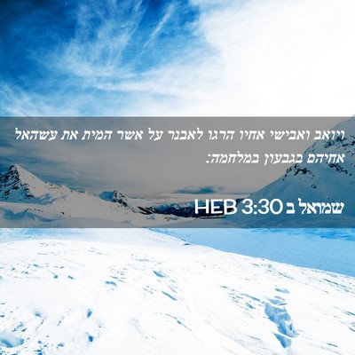 Picture 02 - שמואל ב 3:30 HEB - ויואב ואבישי אחיו הרגו - Bible Verse Picture