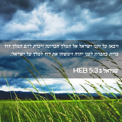 Picture 02 - שמואל ב 5:3 HEB - ויבאו כל זקני ישראל אל המלך - Bible Verse Picture