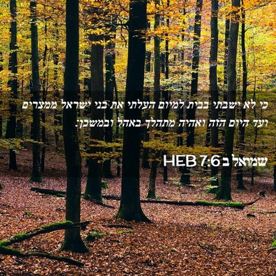 Picture 02 - שמואל ב 7:6 HEB - כי לא ישבתי בבית למיום - Bible Verse Picture