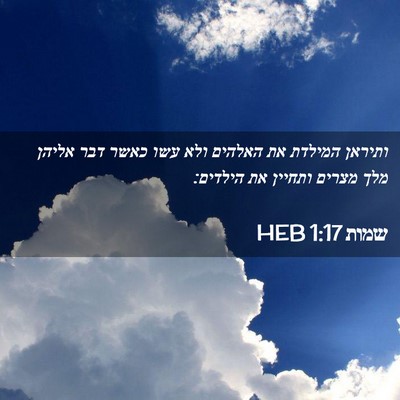 Picture 02 - שמות 1:17 HEB - ותיראן המילדת את האלהים - Bible Verse Picture