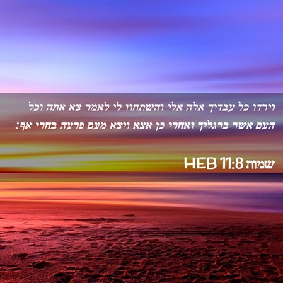 Picture 02 - שמות 11:8 HEB - וירדו כל עבדיך אלה אלי - Bible Verse Picture