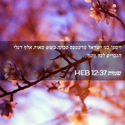 Picture 02 - שמות 12:37 HEB - ויסעו בני ישראל מרעמסס - Bible Verse Picture