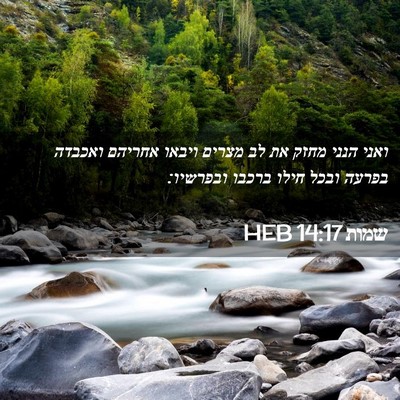 Picture 02 - שמות 14:17 HEB - ואני הנני מחזק את לב מצרים - Bible Verse Picture
